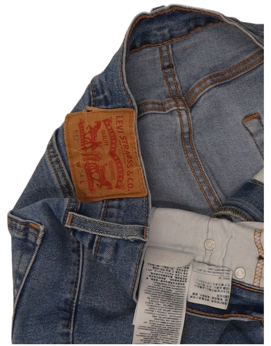 Levi's Mens 512 Slim Tapered Jeans W34 L30 Blue Cotton