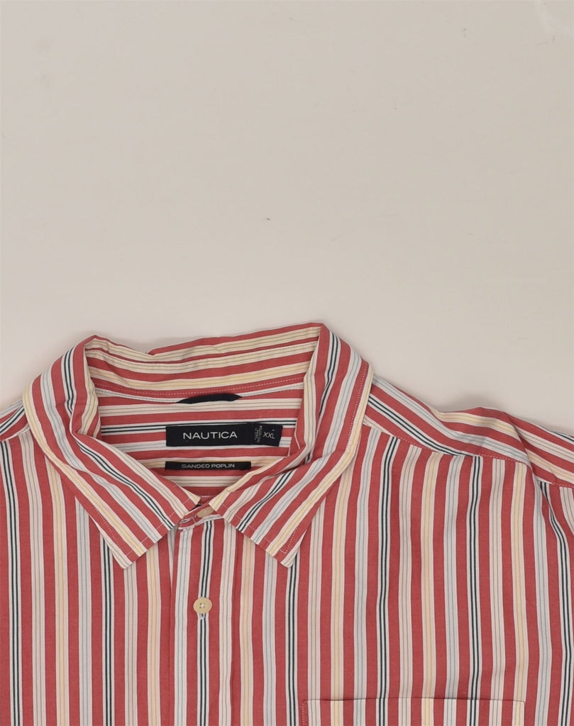 NAUTICA Mens Shirt 2XL Pink Striped Cotton | Vintage Nautica | Thrift | Second-Hand Nautica | Used Clothing | Messina Hembry 