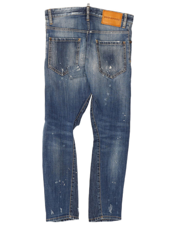 Dsquared2 Womens Distressed Slim Jeans IT 42 Medium W30 L27 Blue Spotted