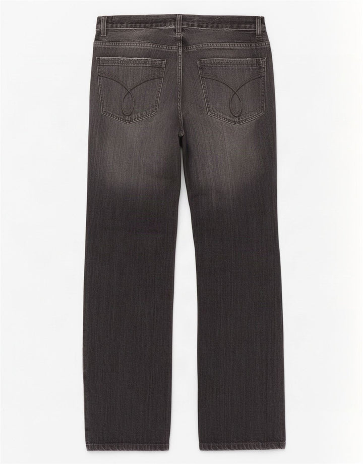 Calvin Klein Womens Low Waist Bootcut Jeans W30 L30 Grey Cotton