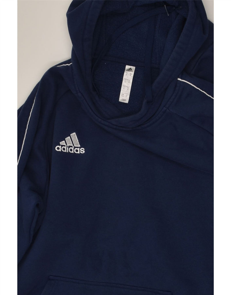 ADIDAS Mens Hoodie Jumper Medium Navy Blue Cotton | Vintage Adidas | Thrift | Second-Hand Adidas | Used Clothing | Messina Hembry 