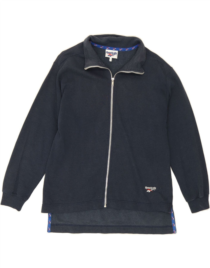 REEBOK Womens Tracksuit Top Jacket UK 16 Large Navy Blue Vintage Reebok and Second-Hand Reebok from Messina Hembry 
