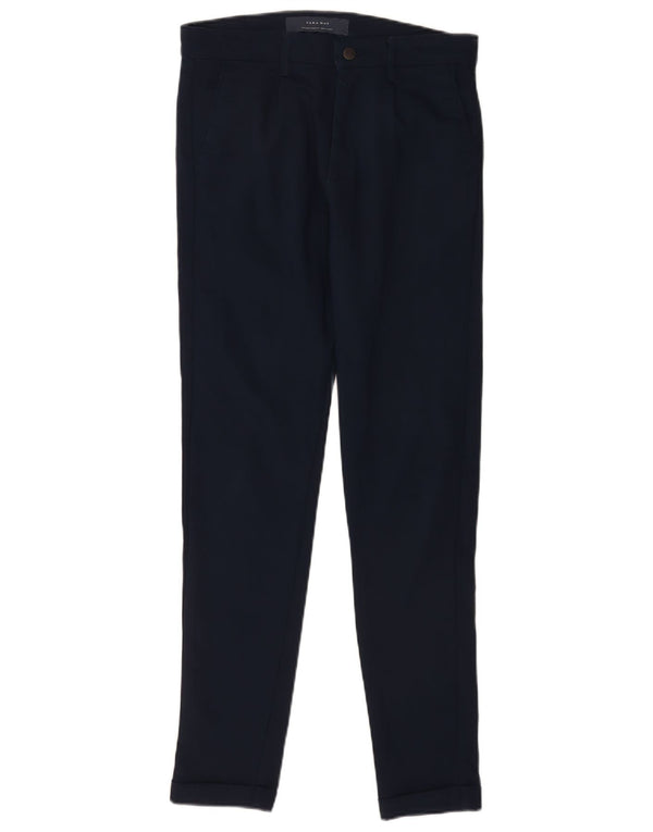 Zara Mens Skinny Chino Trousers EU 38 Small W30 L29 Navy Blue