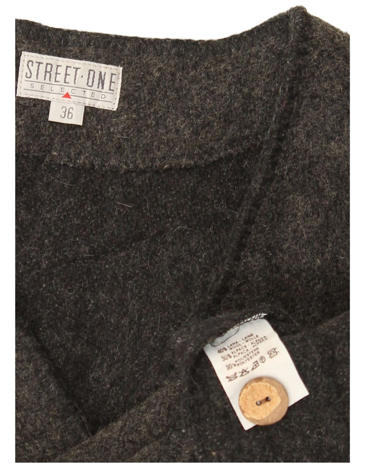 Street One Womens Oversized 4 Button Blazer Jacket EU 36 Small Grey Wool