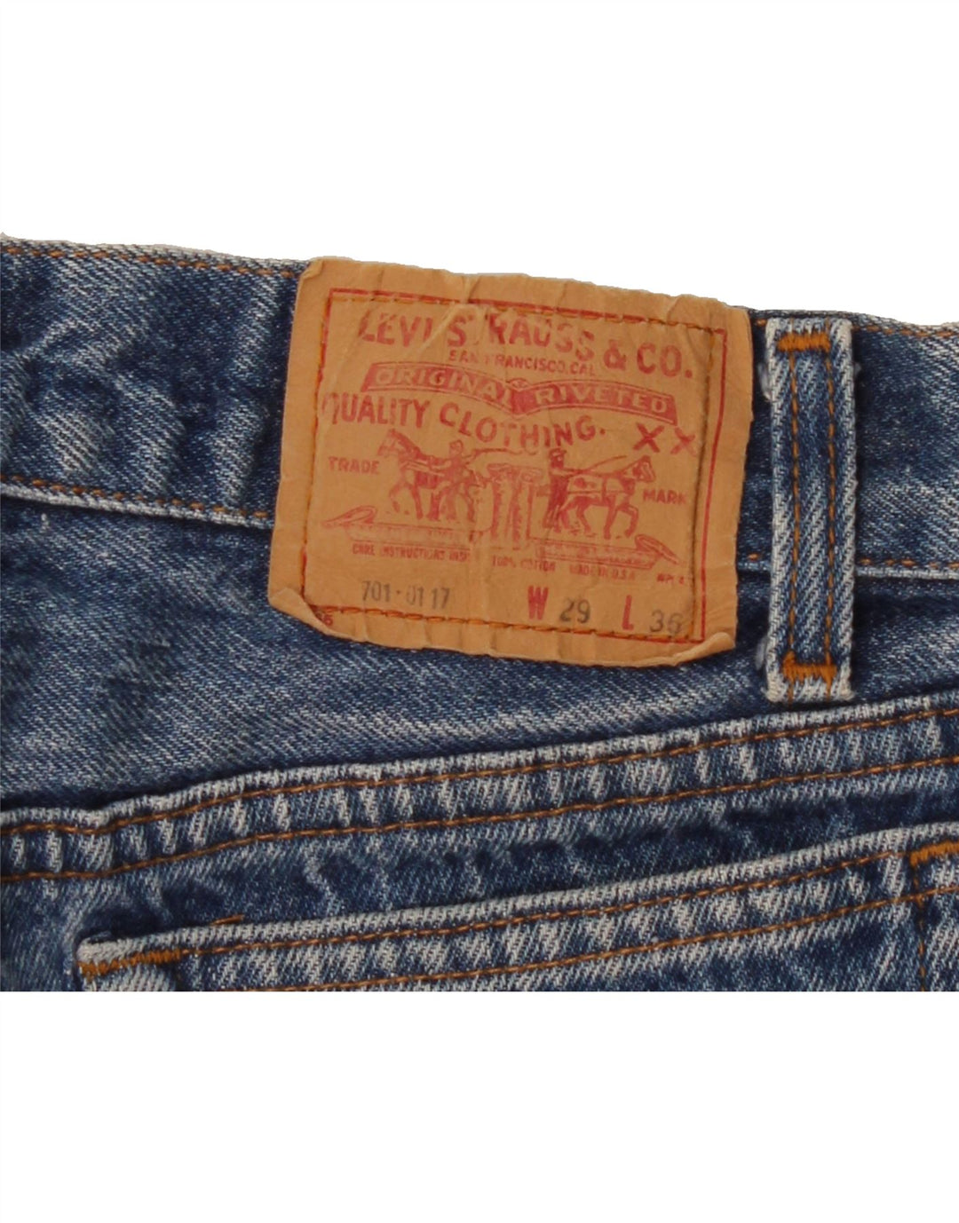 LEVI'S Womens Distressed Denim Shorts W29 Medium Blue Vintage Levi's and Second-Hand Levi's from Messina Hembry 