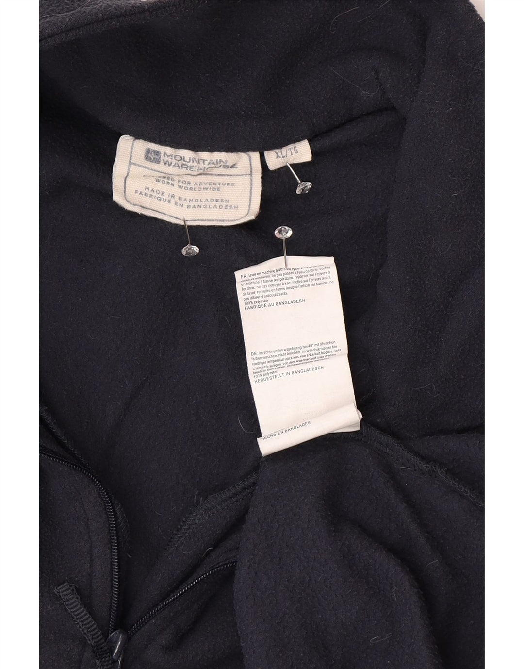 MOUNTAIN WAREHOUSE Mens Zip Neck Fleece Jumper XL Navy Blue Polyester