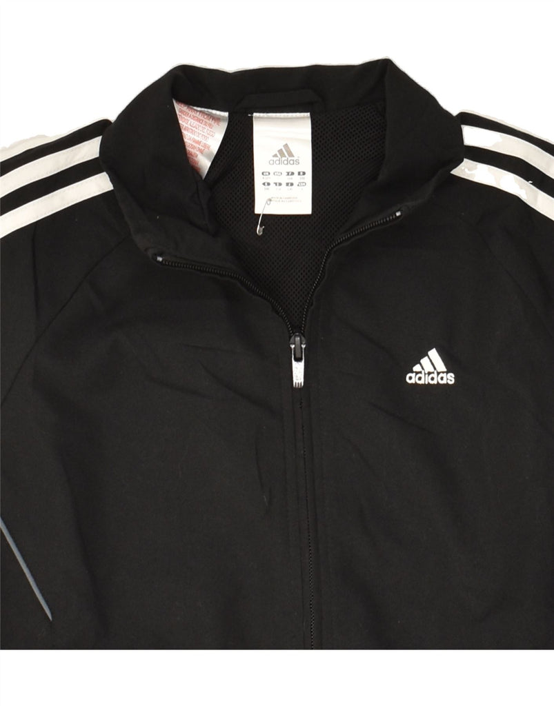 ADIDAS Boys Graphic Tracksuit Top Jacket 9-10 Years Black Polyester | Vintage Adidas | Thrift | Second-Hand Adidas | Used Clothing | Messina Hembry 