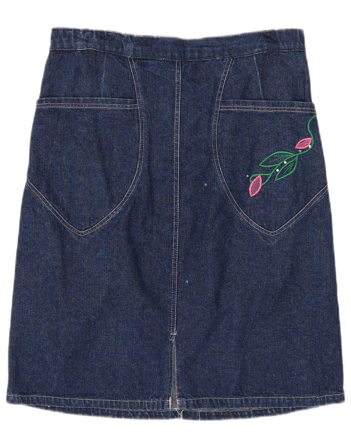 VINTAGE Womens Denim Skirt W30 Medium  Navy Blue