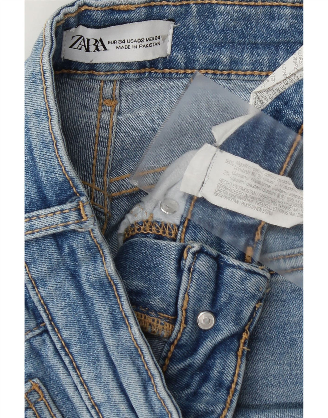 Zara Womens Bootcut Jeans EU 34 2XS W24 L26 Blue Cotton