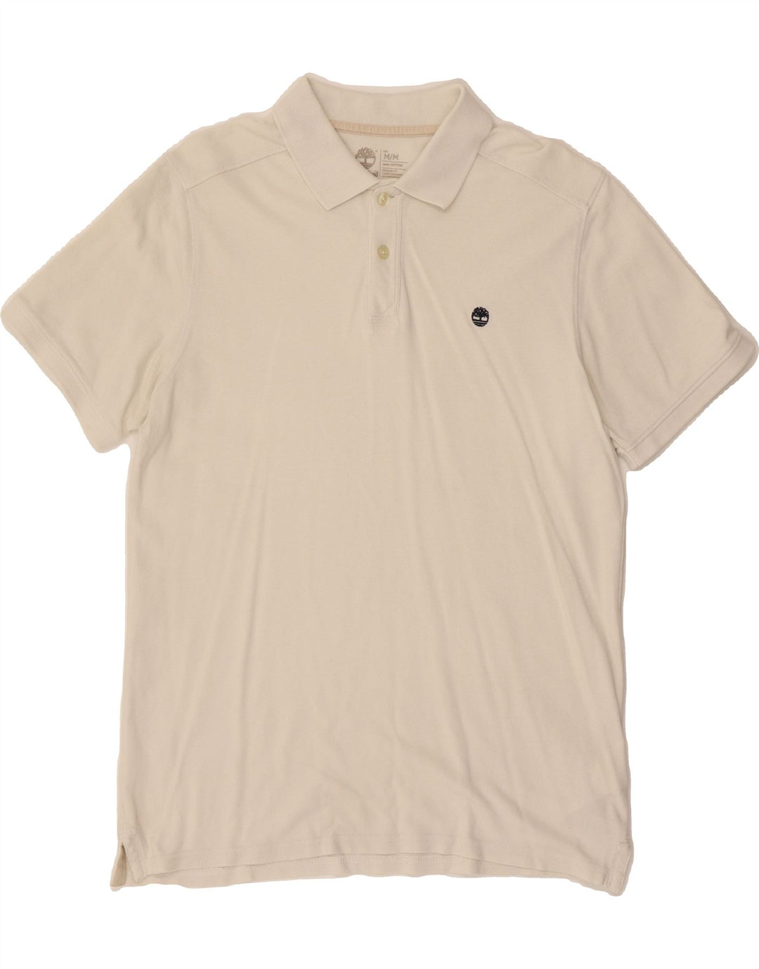 TIMBERLAND Mens Polo Shirt Medium White Cotton Vintage Timberland and Second-Hand Timberland from Messina Hembry 