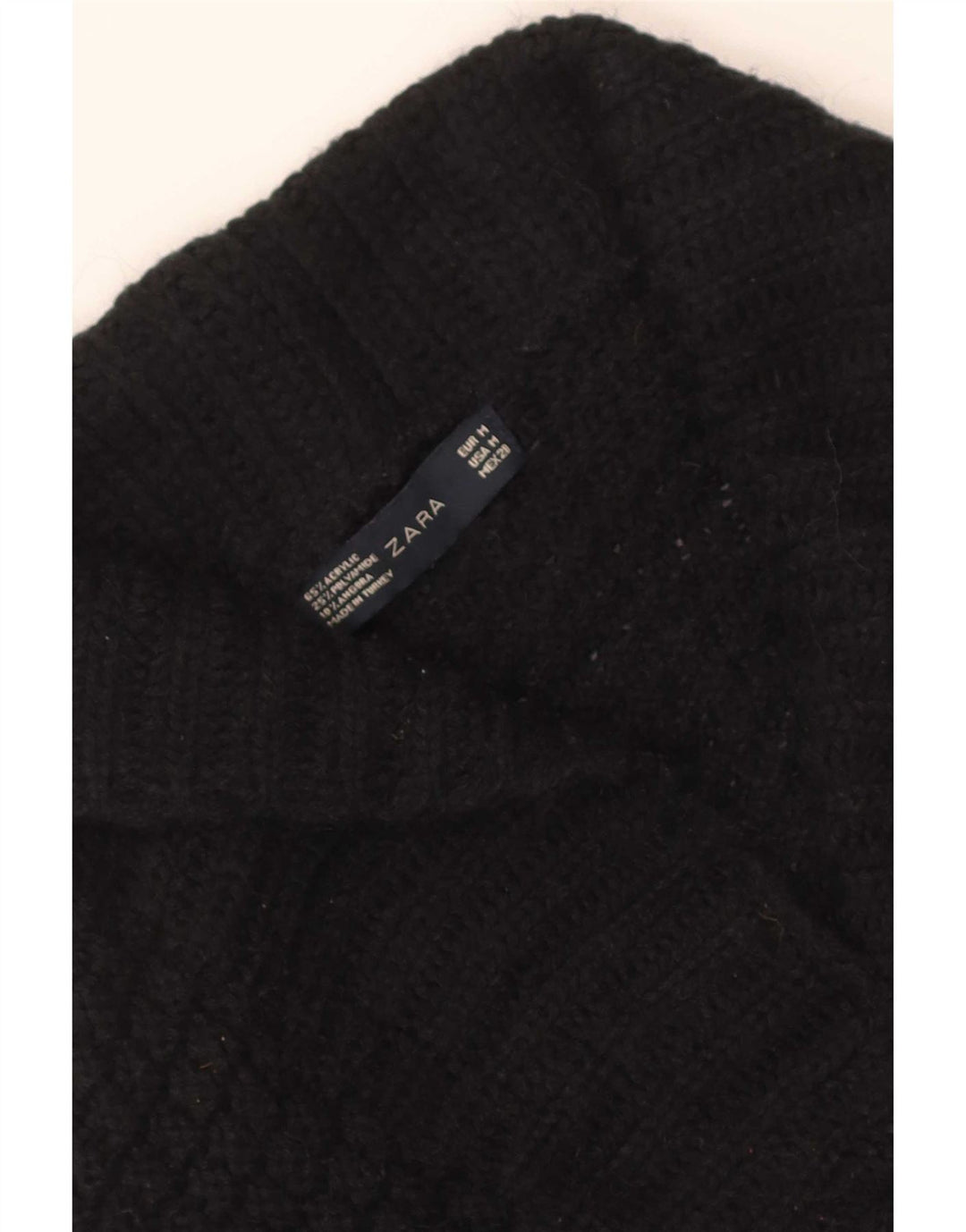 Zara Womens Crop Batwing Cardigan Sweater UK 12 Medium Black Acrylic