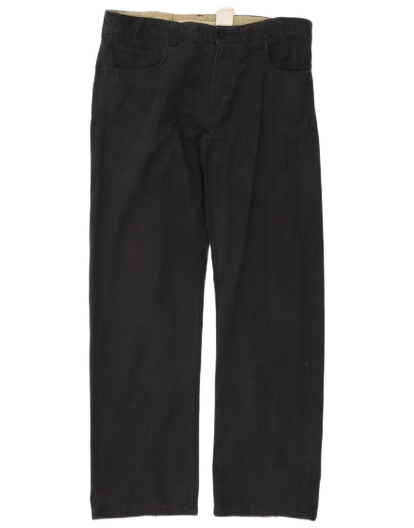 Timberland Mens Straight Casual Trousers W36 L34 Black Cotton