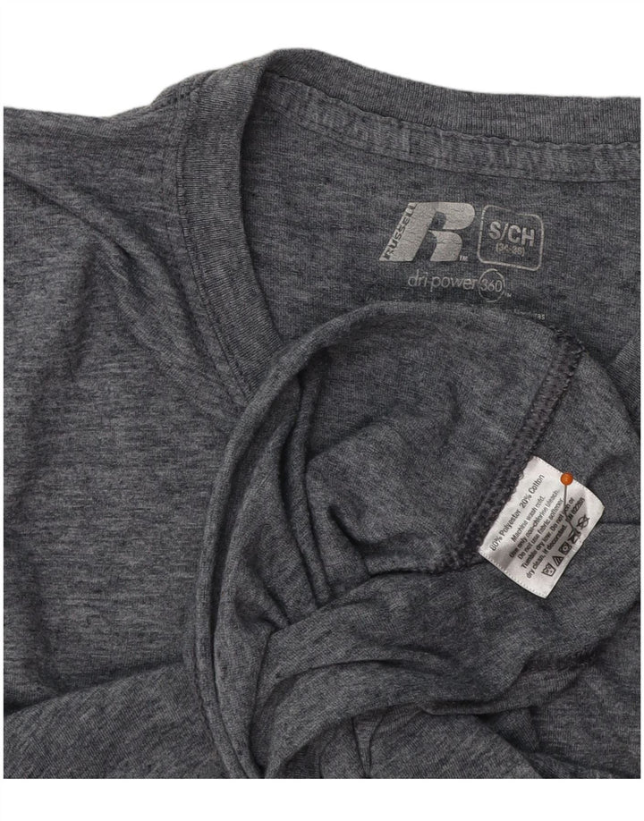 RUSSELL ATHLETIC Mens T-Shirt Top UK 34/36 Small Grey Polyester