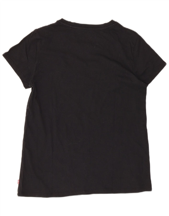 Levi's Womens Graphic T-Shirt Top UK 10 Small Black
