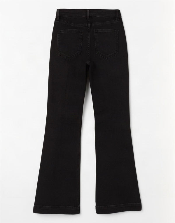 Marks & Spencer Womens Flared Jeans UK 8 Small W26 L31 Black