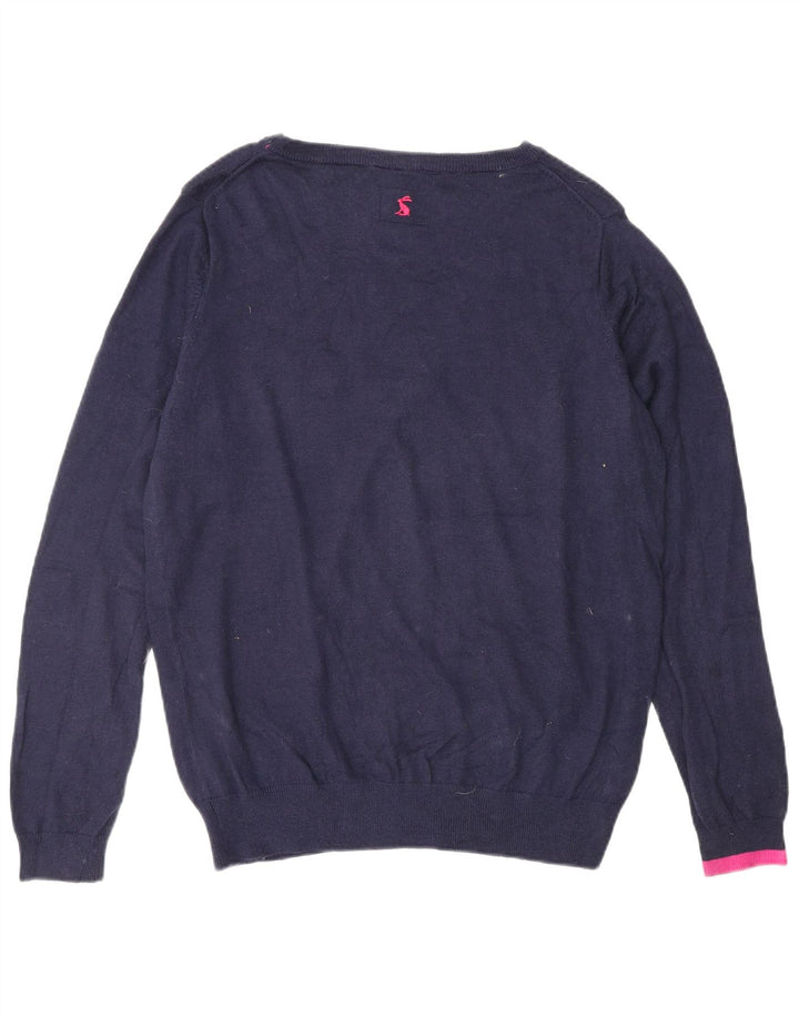 Joules Womens Boat Neck Jumper Sweater UK 14 Large  Navy Blue Christmas