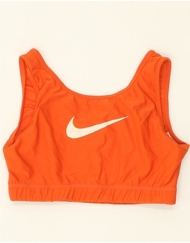 NIKE Womens Graphic Sport Bra Top Us 8/10 Medium Orange Polyester Vintage Nike and Second-Hand Nike from Messina Hembry 