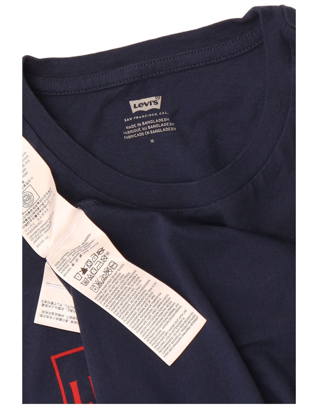 Levi's Mens Graphic T-Shirt Top Medium Navy Blue Cotton