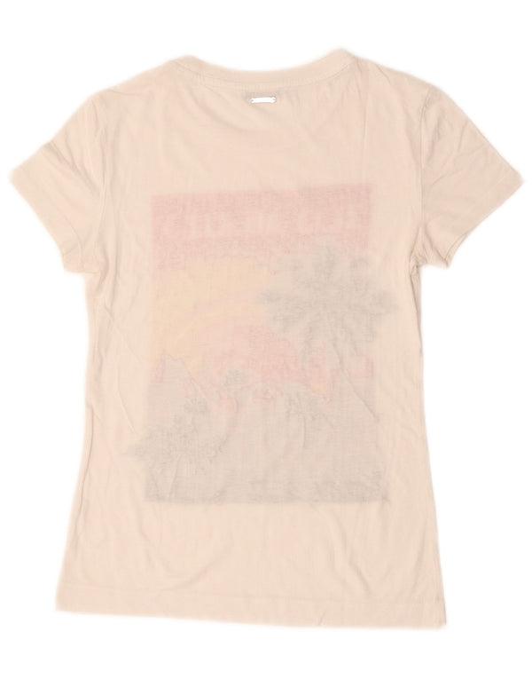 Guess Womens Los Angeles Graphic T-Shirt Top UK 10 Small White Cotton