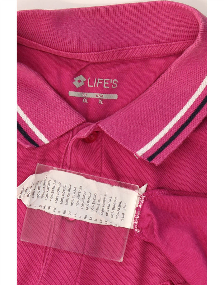 LOTTO Mens Polo Shirt XL Pink Cotton