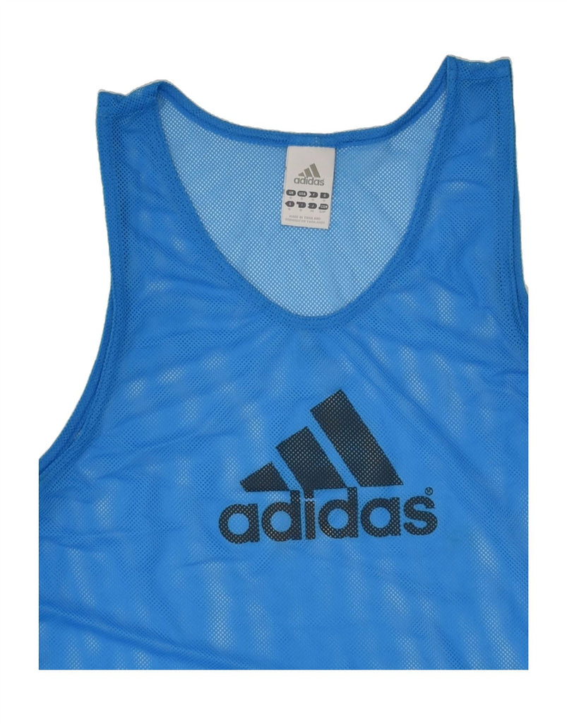 ADIDAS Womens Graphic Vest Top UK 10 Small Blue Polyester | Vintage Adidas | Thrift | Second-Hand Adidas | Used Clothing | Messina Hembry 