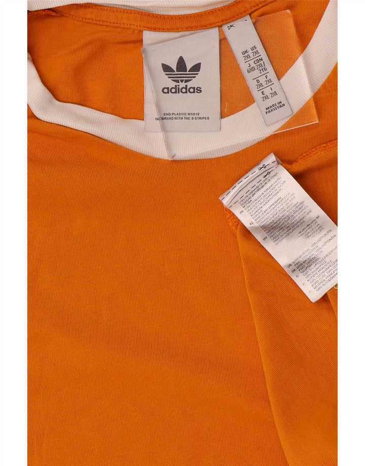 Adidas Mens T-Shirt Top 2XL Orange Cotton