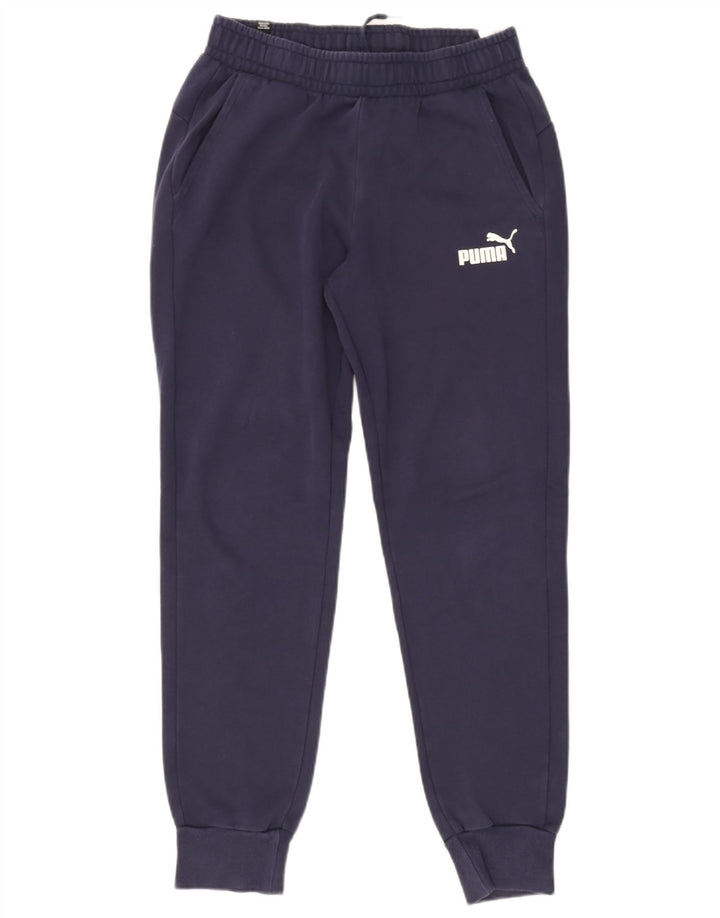 Puma Mens Tracksuit Trousers Joggers Medium  Navy Blue Cotton
