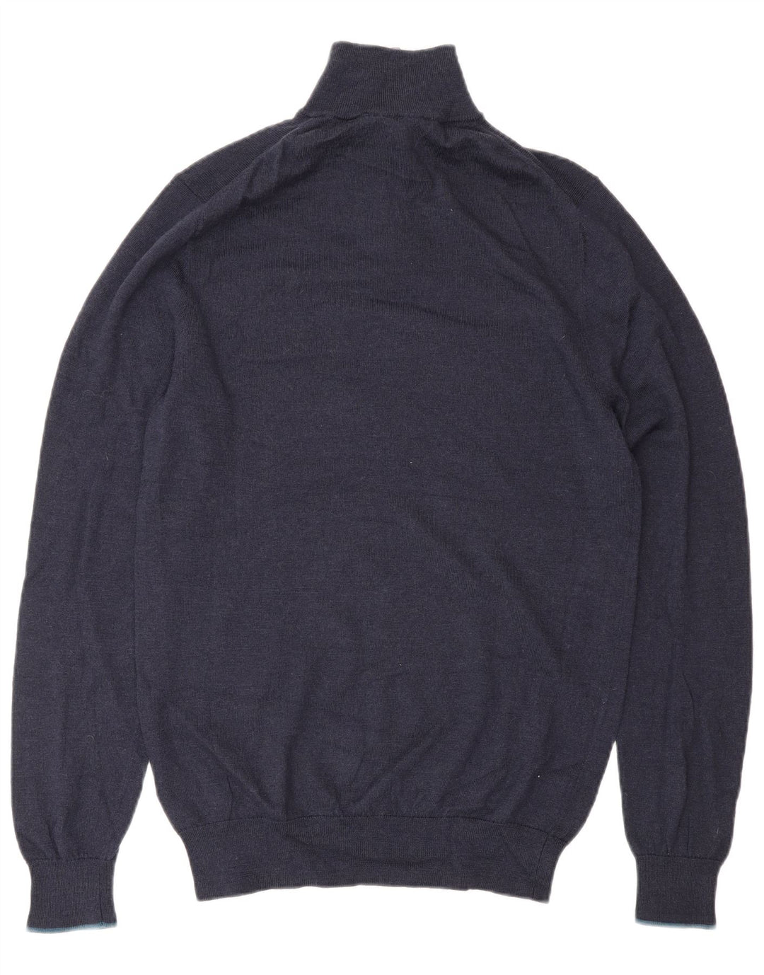 White Stuff Mens Zip Neck Jumper Sweater Small Navy Blue Wool