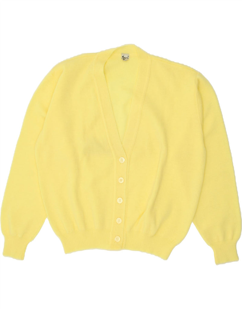 VINTAGE Womens Loose Fit Cardigan Sweater EU 44 XL Yellow Polyacrylic Vintage Vintage and Second-Hand Vintage from Messina Hembry 