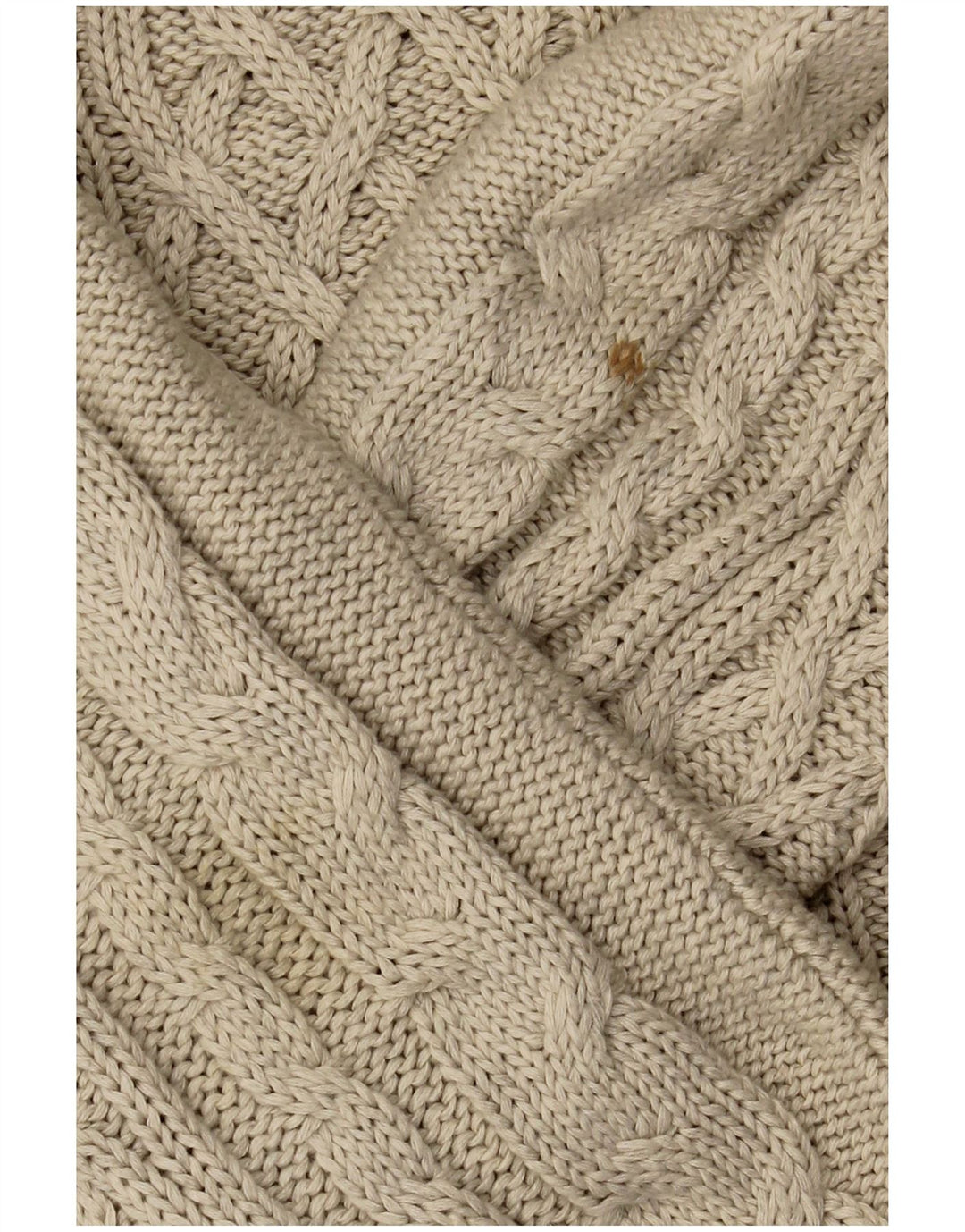 Zara Mens Boat Neck Jumper Sweater Large Beige Cotton