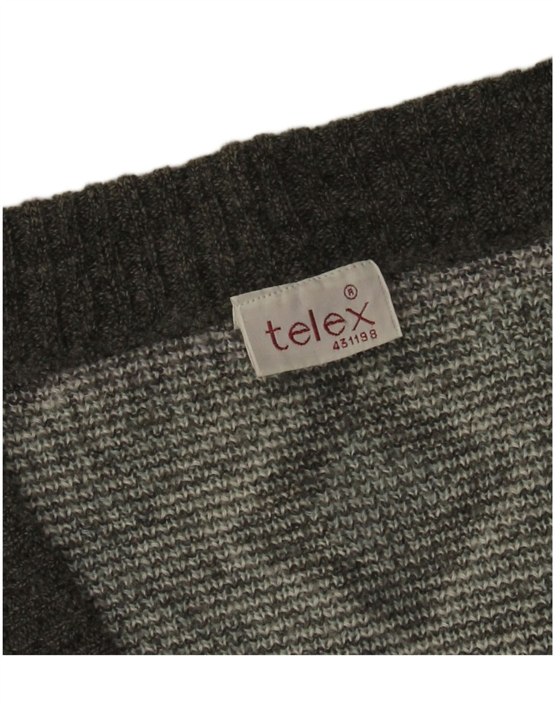 Vintage Mens Cardigan Sweater Large Grey Argyle/Diamond