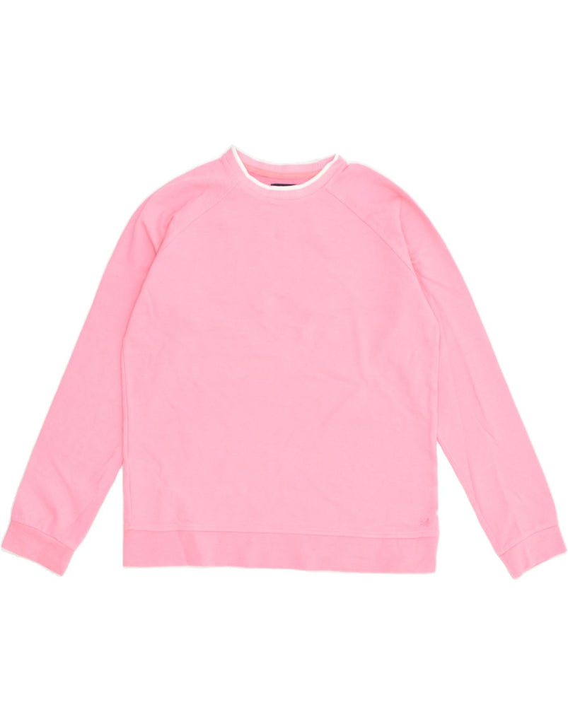 CREW CLOTHING Womens Sweatshirt Jumper UK 16 Large Pink Cotton | Vintage Crew Clothing | Thrift | Second-Hand Crew Clothing | Used Clothing | Messina Hembry 