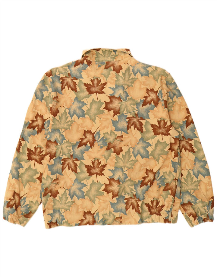 Vintage Womens Bomber Jacket UK 14 Medium Beige Floral Polyester