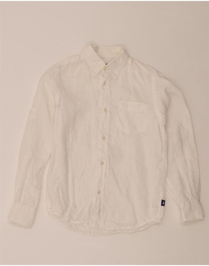 JECKERSON Boys Shirt 11-12 Years White Ramie Vintage Jeckerson and Second-Hand Jeckerson from Messina Hembry 