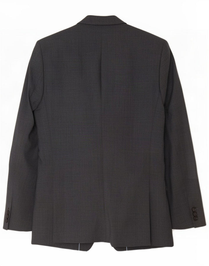Marks & Spencer Mens Long 2 Button Slim Fit Blazer Jacket UK 40 Medium Grey