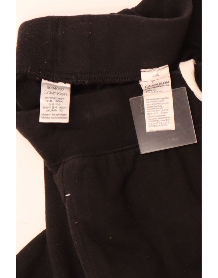 CALVIN KLEIN Womens Graphic Tracksuit Trousers Joggers UK 6 XS  Black