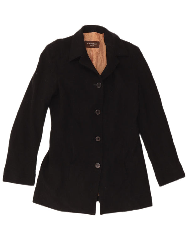 Massimo Dutti Womens 4 Button Blazer Jacket EU 38 Small Black Wool