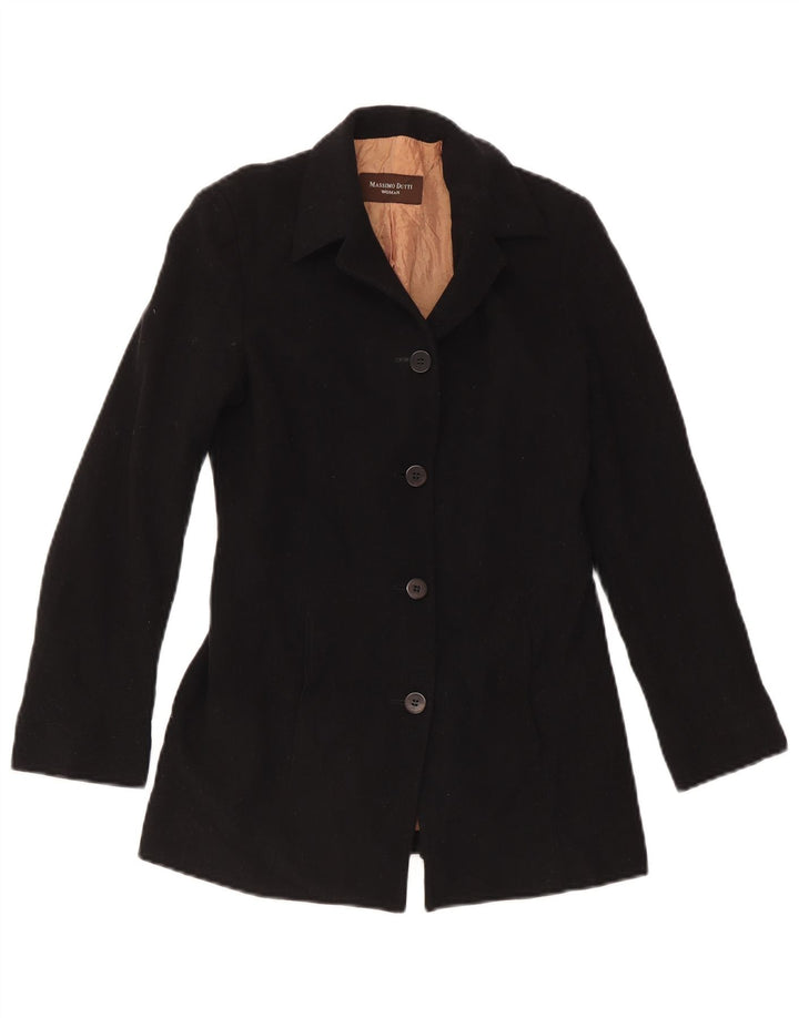 Massimo Dutti Womens 4 Button Blazer Jacket EU 38 Small Black Wool