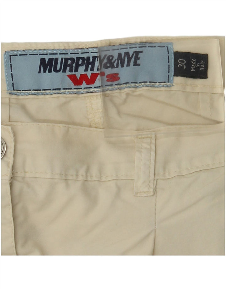 Murphy & Nye Womens Pegged Chino Shorts W30 Medium Beige Cotton