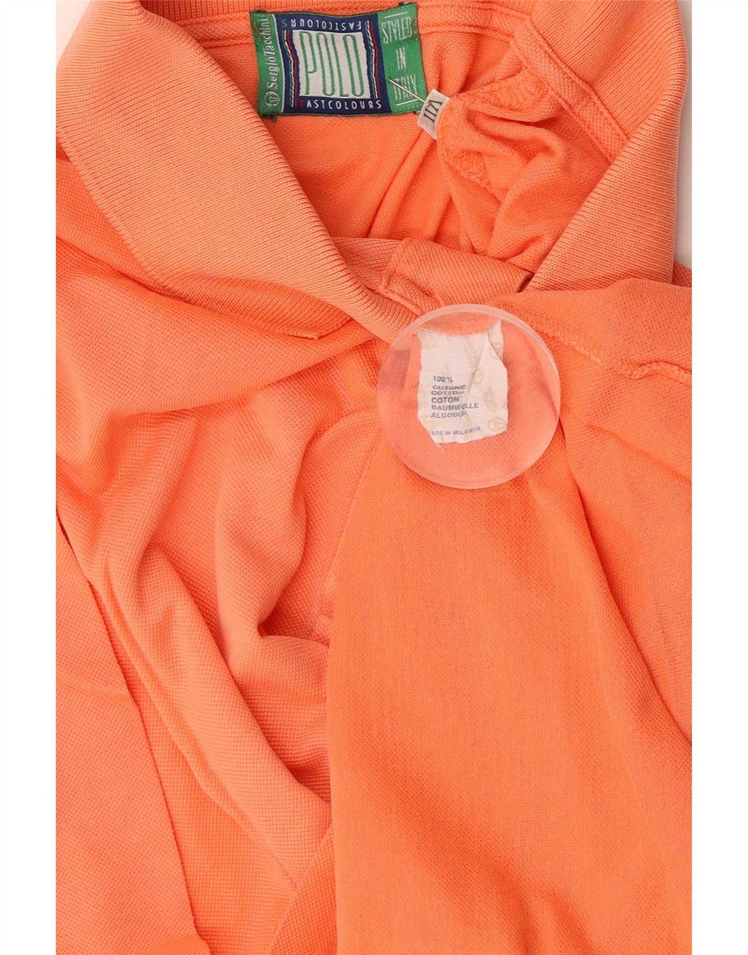 Sergio Tacchini Mens Polo Shirt XL Orange Cotton