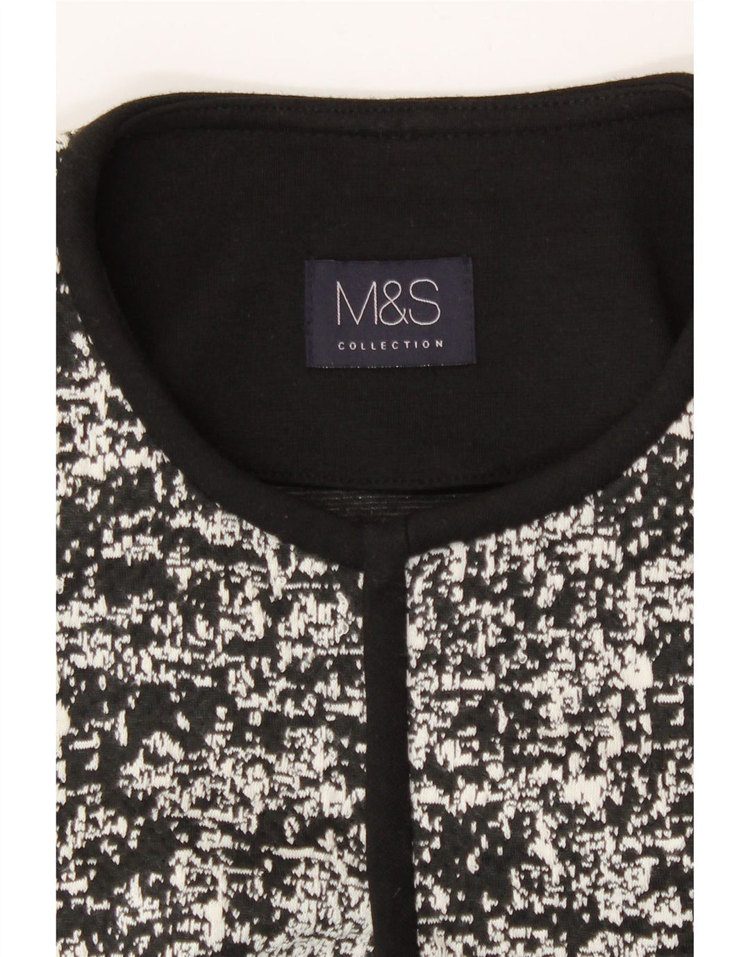 Marks & Spencer Womens Bolero Jumper UK 10 Small Black Geometric
