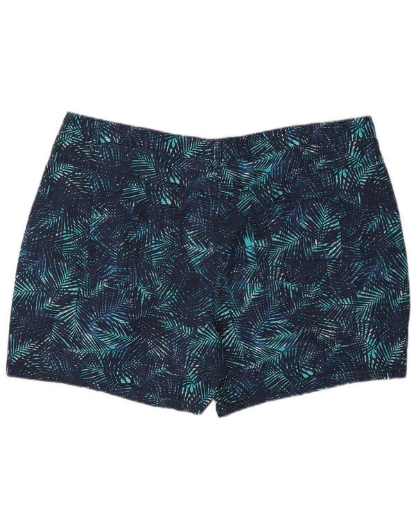 Mountain Warehouse Womens Chino Shorts UK 18 XL W38 Blue Floral Cotton