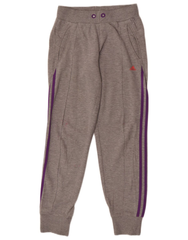 Adidas Girls Tracksuit Trousers Joggers 11-12 Years  Grey Flecked Cotton