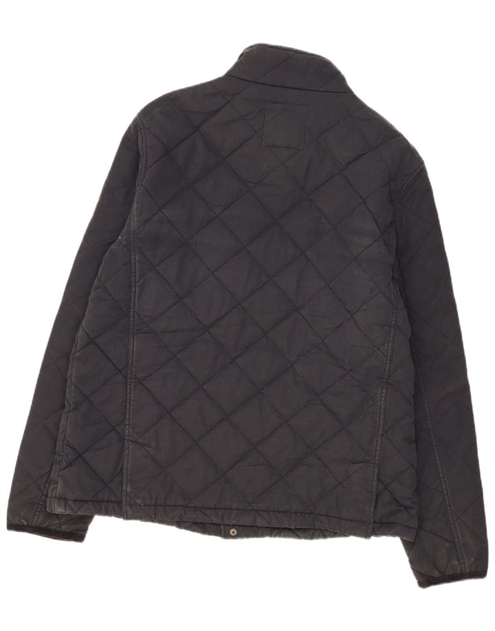 Fat Face Mens Quilted Jacket UK 42 XL Navy Blue Cotton