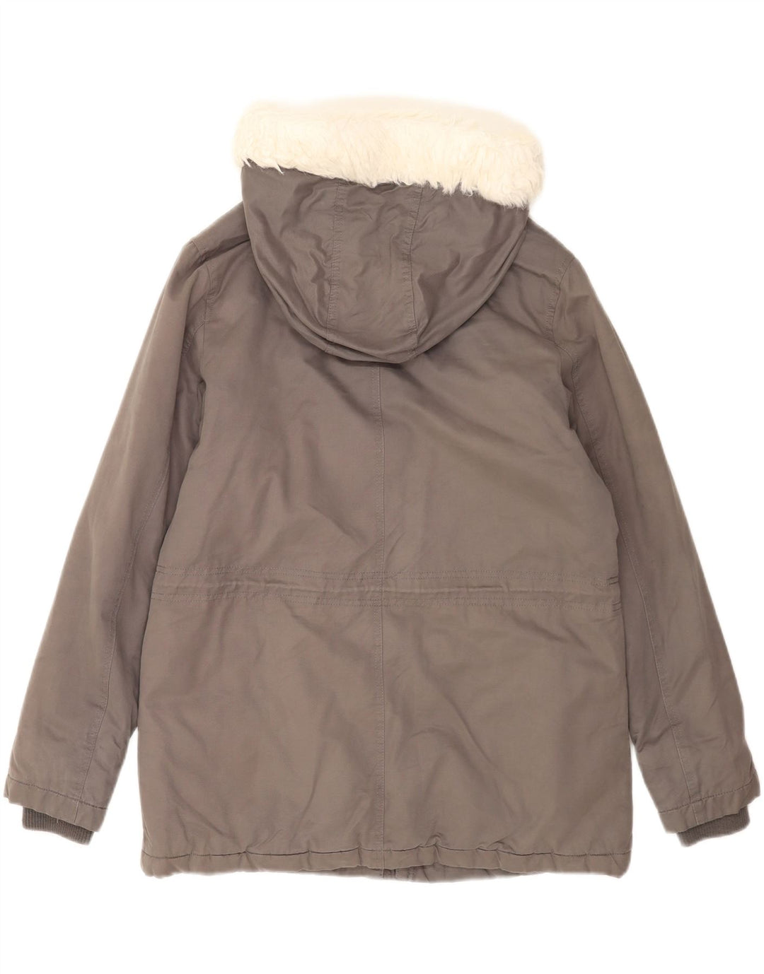 Oasis Womens Hooded Parka Jacket UK 14 Medium Grey Polyester