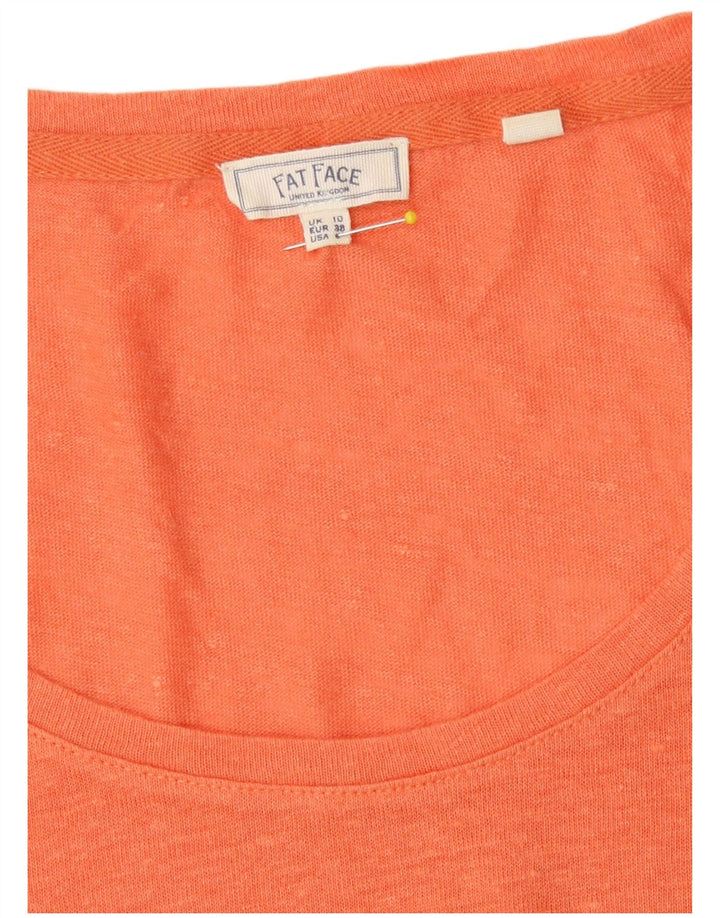 Fat Face Womens Oversized T-Shirt Top UK 10 Small  Orange