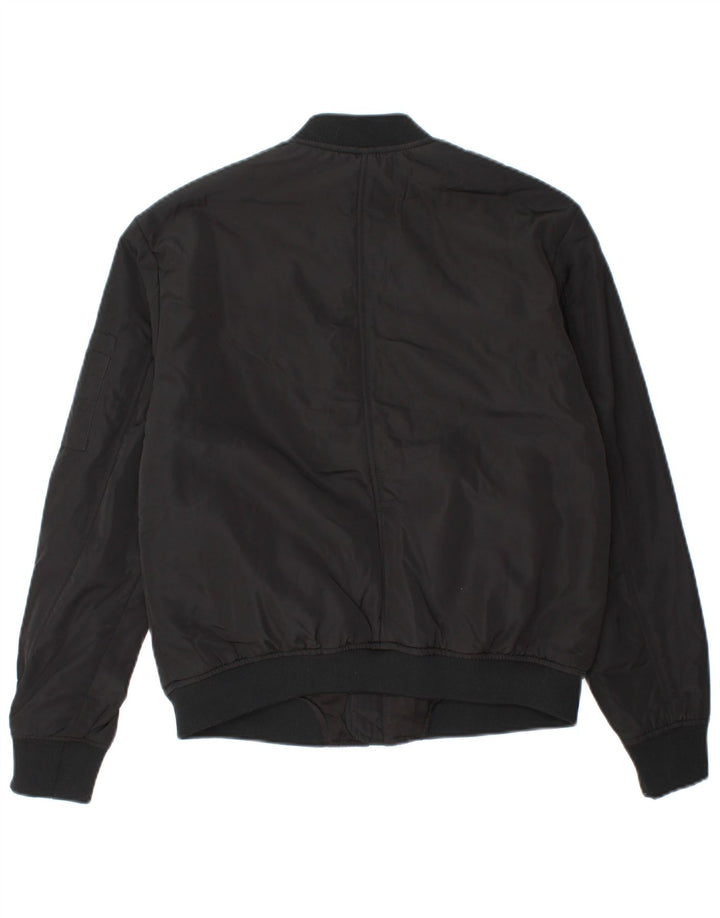 ZARA Womens Bomber Jacket UK 10 Small Black Polyester