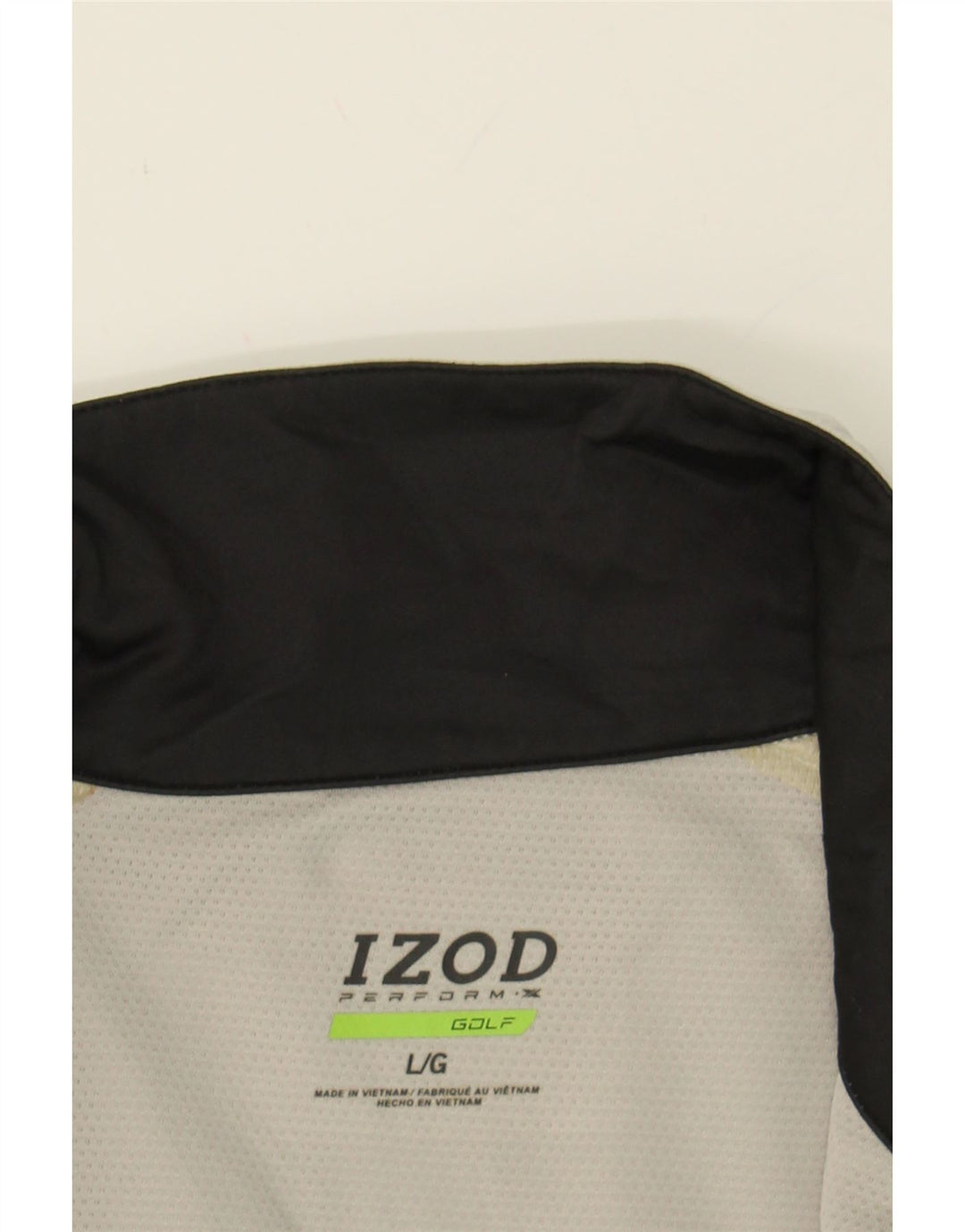 IZOD Mens Golf Tracksuit Top Jacket Large Grey Colourblock Polyester Vintage Izod and Second-Hand Izod from Messina Hembry 