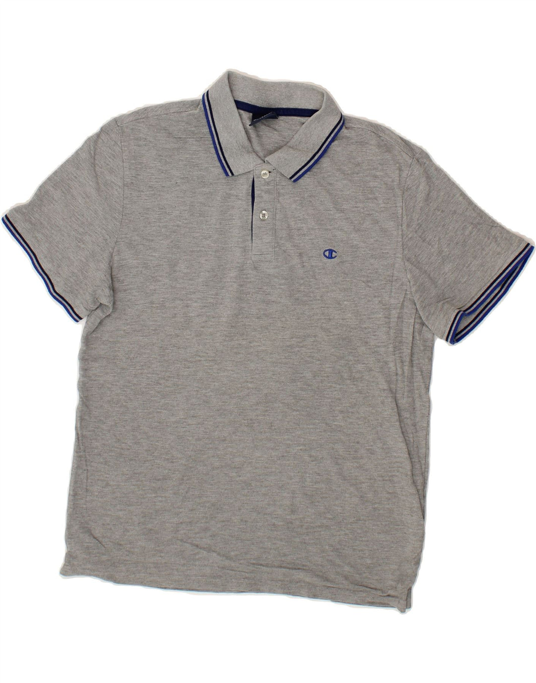 CHAMPION Mens Polo Shirt Large Grey Cotton Vintage Champion and Second-Hand Champion from Messina Hembry 