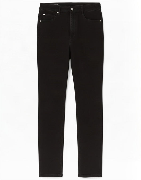 Zara Mens High Waist Skinny Jeans EU 38 Small W28 L27 Black Cotton